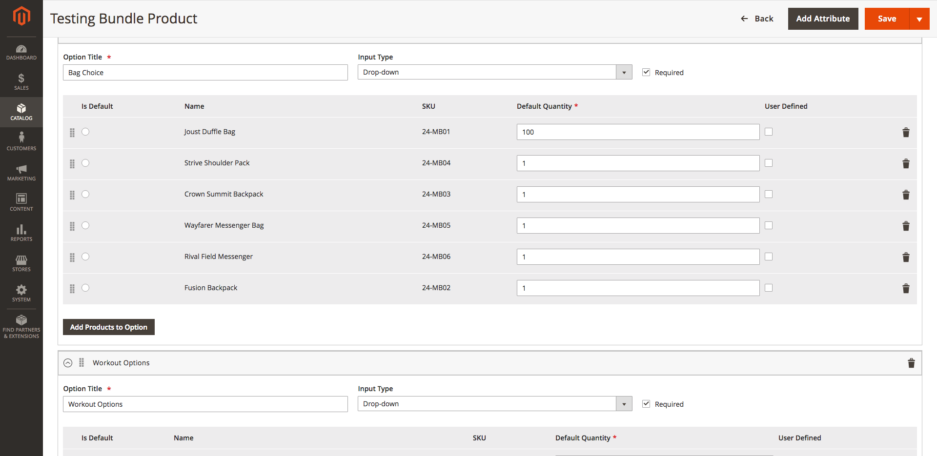 Bundled Product Configuration